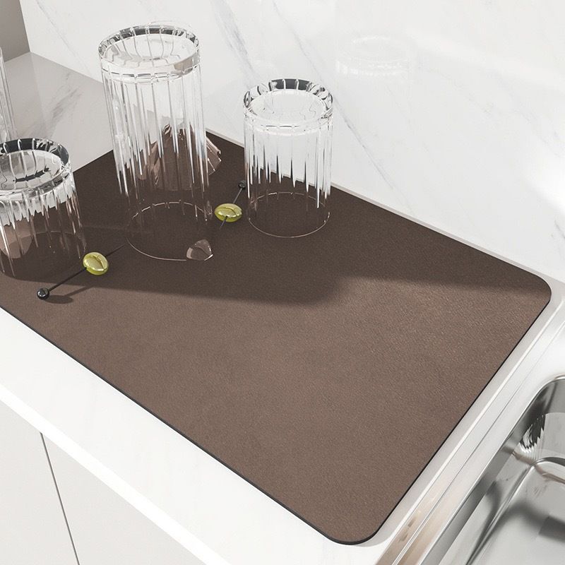 Kieselgur Küchenbar Abtropfmatte, schnell trocknende wasserabsorbierende Tischplatte Schnelltrocknungsmatte, waschfreie Isolationsmatte