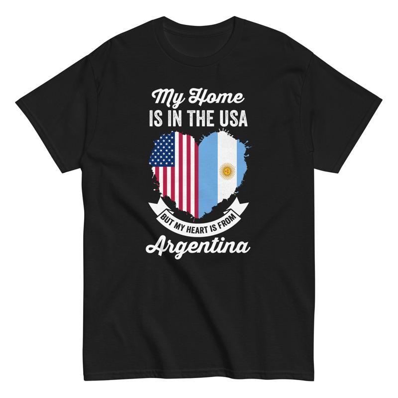 USA Heart Argentina Home Flag T-shirt XL