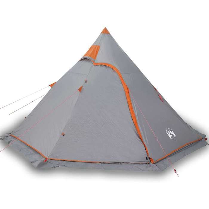 VidaXL Tente de camping tipi 5 personnes gris imperméable, tente, abri de camping, abri de jardin, tente de jardin, abri 4009409