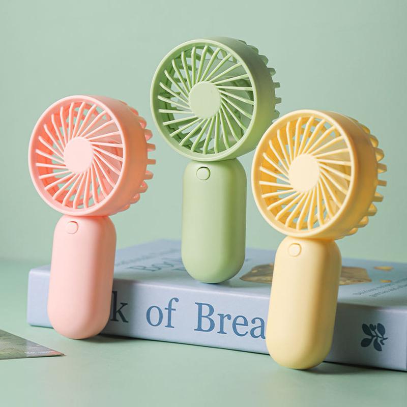 Colorful Portable Handheld Mini Fan Aaa Battery Power Supply Mute Air Cooling Cooler For Summer  Trip Travel Home Office