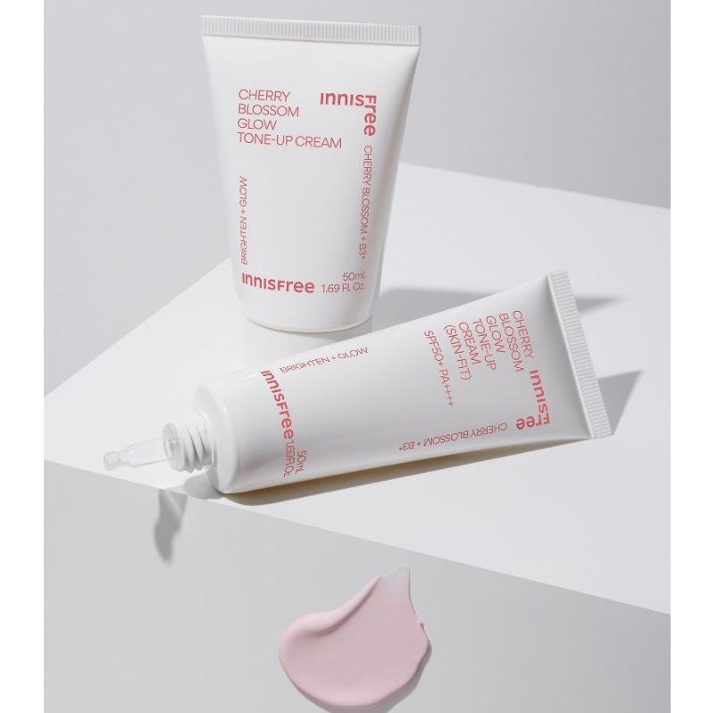 Innisfree Cherry Blossom Glow Tone-Up Cream / Skin Fit Tone-Up Cream 50ml | Aufhellend & Feuchtigkeitsspendend