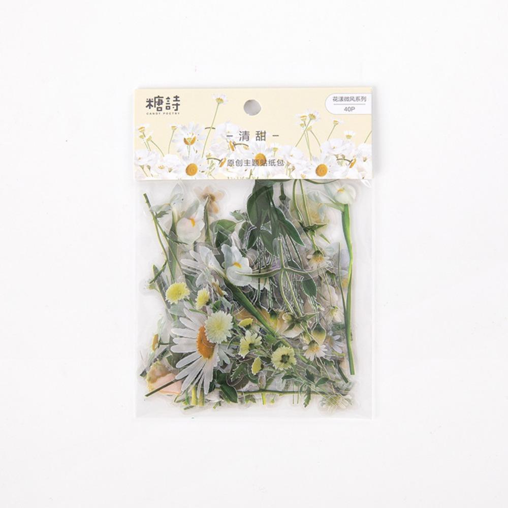 Transparent Glassware Bottle Shape/Flowers Stickers Decorative Decals Paper Scrapbooking Embellishment Supplies Bookmark  DIY Art Craft