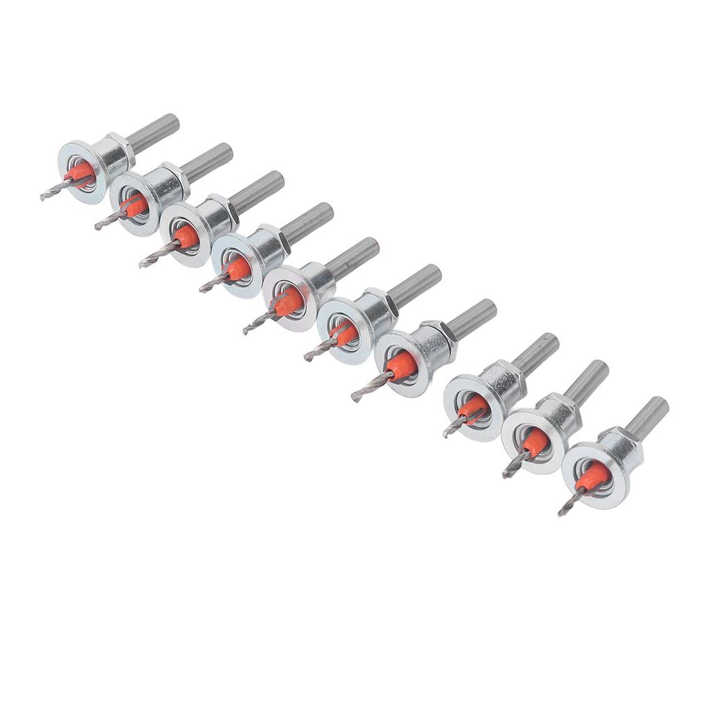 10PCS Countersink Drill Bits Adjustable Stop Tapered Countersink Bit for Wood Plastic Soft Metal