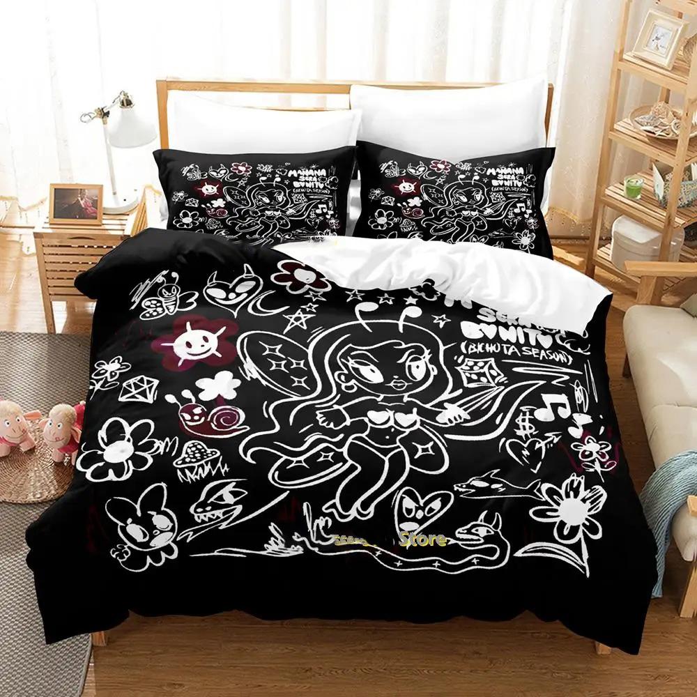 Karol G New Album Cover Manana Sera Bonito Bichota 2 Bedding Set Cartoon Anime Three-piece Set Teenager Bedroom Duvetcover Sets