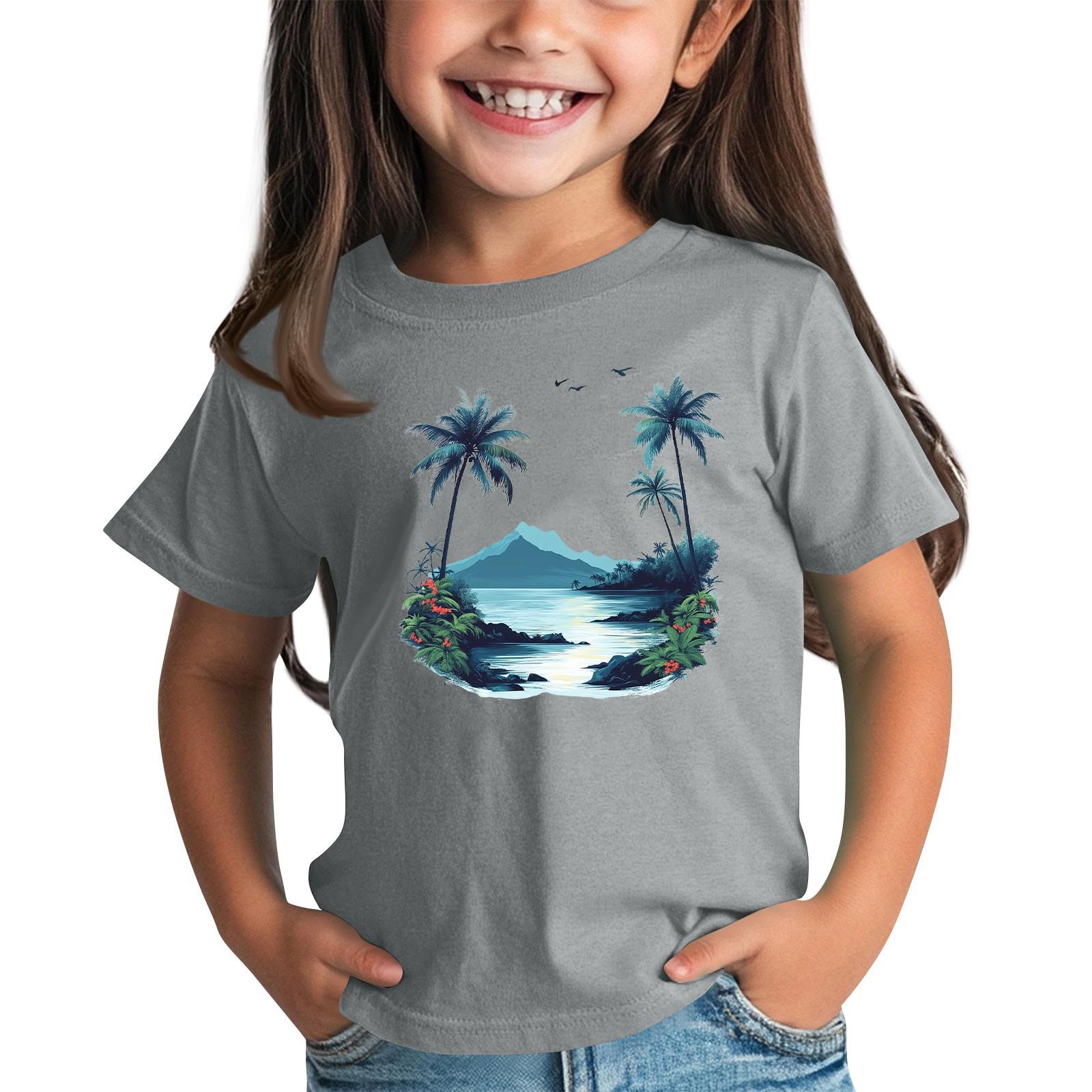 

Детская модная повседневная футболка с круглым вырезом и короткими рукавами 120