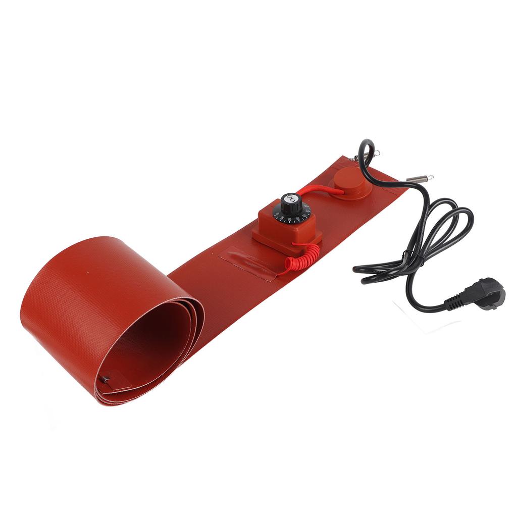 Metal Drum Heater Silicone 200L 1000W 30‑150 Celsius 125mmx1740mm Barrel Warmer Heating Band Pad EU Plug 220V