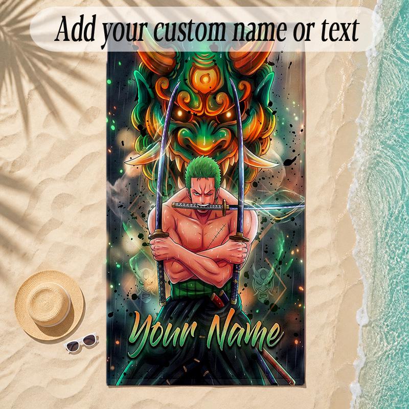 Beach TowelOne Piece Custom Name Text Personalized Soft Towel for Beach Pool Indoor Home Decor Gift