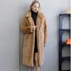 Women's Winter Warm Faux Fur Coat Thick Women's Long Coat with Turn-down Collar, Women's Warm Coat with Belt Casaco Feminino