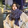 Autumn and Winter Warm Imitation Cashmere Scarf for Women New Houndstooth Braided Tassel Shawl Versatile Student Couple Scarf