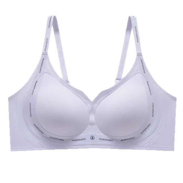 Women's Seamless Push-Up Bra: Letter Straps, Sexy Lift, Non-Run Cup, Plus Size Available