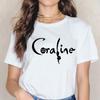 Maglietta Horror di Moda Bambola Coraline Sogni Maglietta Y2k Donna Vintage Gotica Magliette Grafiche di Halloween Abbigliamento