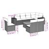 Vidaxl 9-Cz. Garden Furniture Set With Cushions, Grey, Poly Rattan