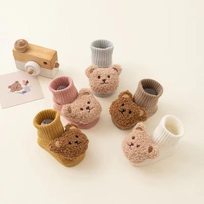 Nové Dětské Zimní Podzimní Podlahové Ponožky Měkké Roztomilé Kreslené Medvídkové Panenky Batolata Chlapci Dívky Domácí Obuv Protiskluzové 0-3R Dětské Ponožky