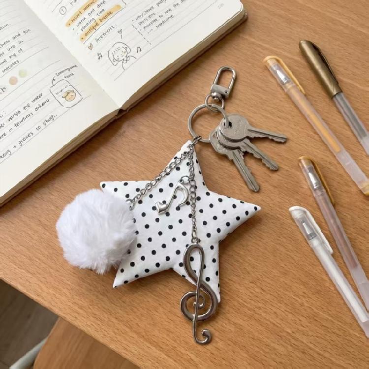 Trendy Dot Star Music Note Keychain For Bag Accessories