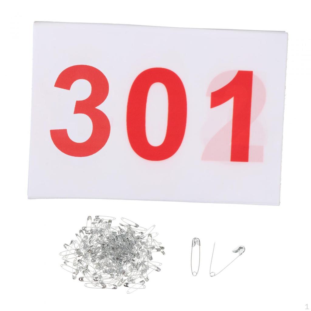 100 Pack Lightweight Numbered Race Bibs for Sports, Reliable Athletes,