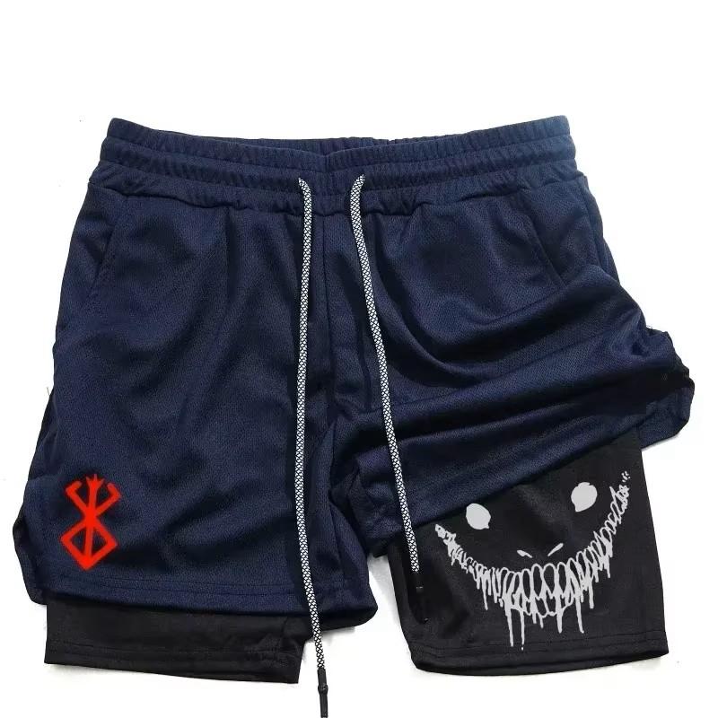 Berserk Muay Thai Kick Boxing UFFC MMA Mixed Marcial Art Shorts Anime Men Women Unisex Double Layer Quick Dry Breathable Sport Gym Fitness Workout