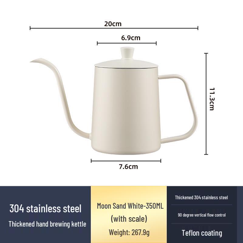 Černá teflonová nerezová mini konvička s husím krkem pro přípravu kávy metodou pour over