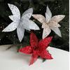 New 25CM Artificial Poinsettia Flower Glitter Sparkling Simulation Flowers Sequins Sequins Flower Christmas Decoration