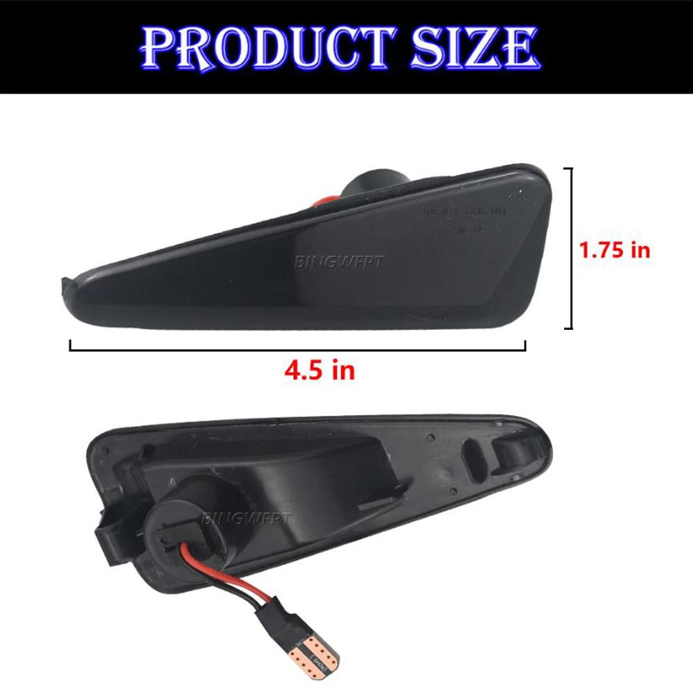 2PCS Dynamic LED Side Marker Light Turn Signal Blinker Lamp For Dacia Logan Sandero I Renault Symbol MK2 Thalia 2008-2012