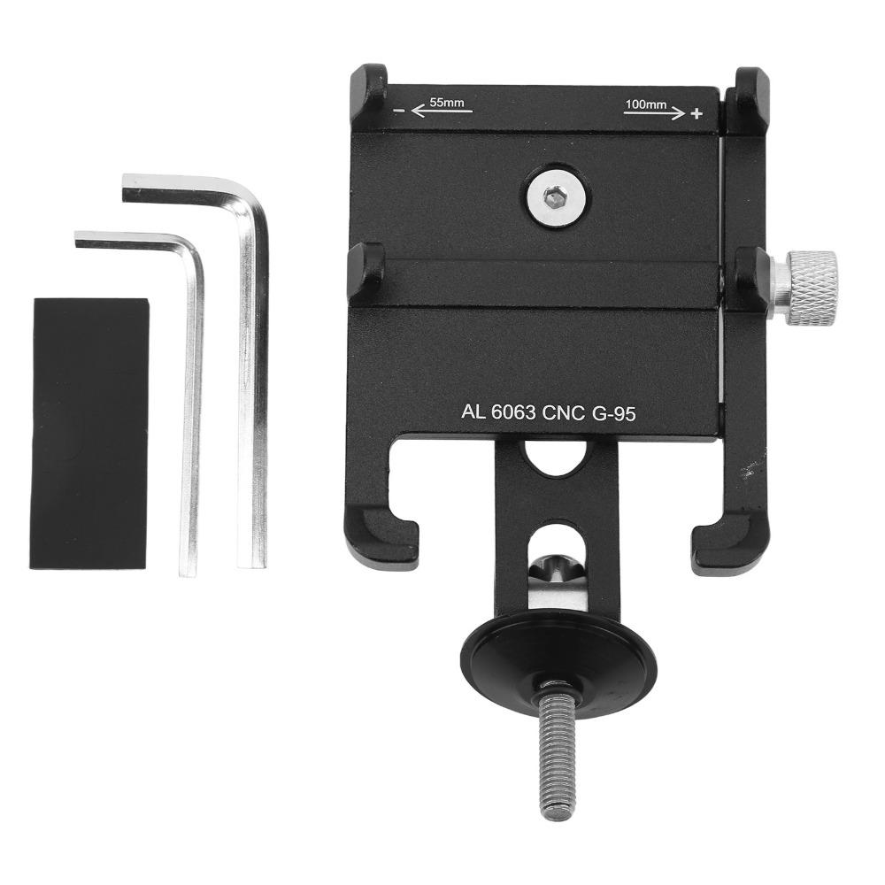 Black Handlebar Phone Holder Aluminum Alloy Stem Cap Center Phone Holder Long Distance Cycling