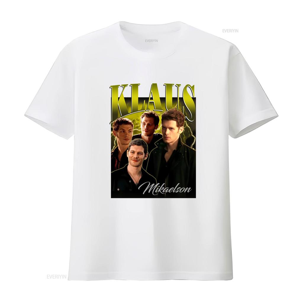 Klaus Mikaelson Koszulka Bluza Joseph Morgan Motyw Wampiryczny Nadruk Idealny dla Fanów Wysokiej Jakości Tkanina vintage Prana