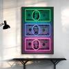 Neon Money Canvas Art Paintings Money Art Dollar Sign Print Poster Pop Street Decorative Pictures Home Office Murals Unframed