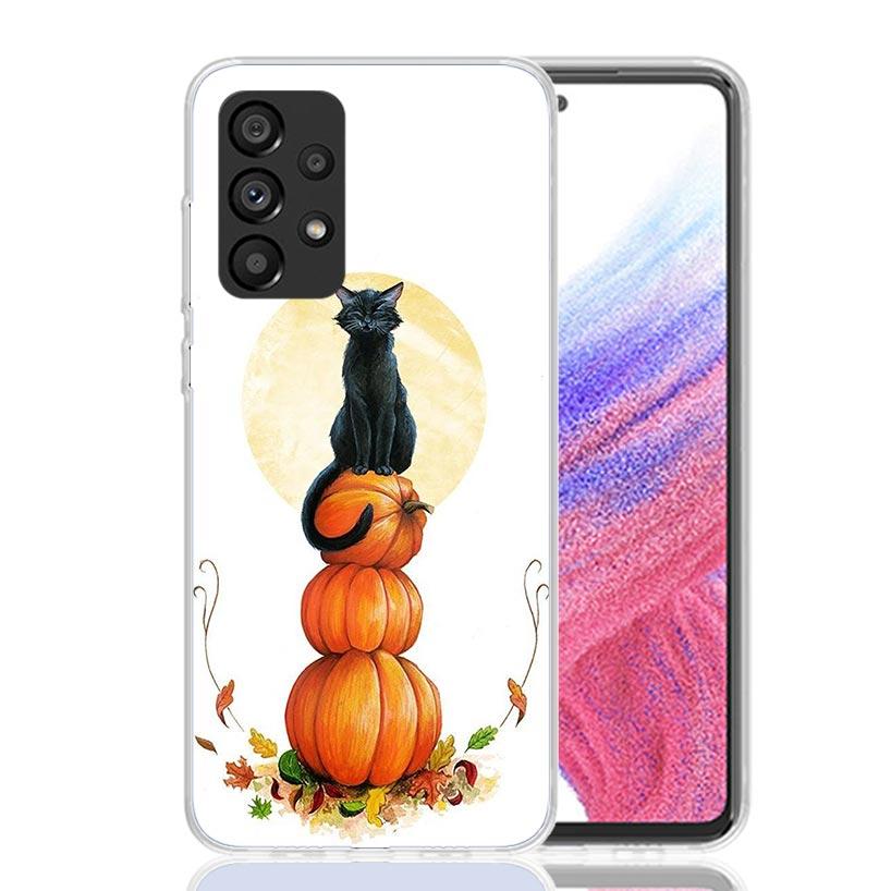 Kitten Cat Christmas Pumpkin Phone Case For Samsung Galaxy A13 A14 A15 A16 A53 A54 A55 A56 A33 A34 A35 A36 A23 A24 A25 A26 A05S