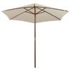 Parasol - vidaXL - 42962 - 270 x 270 cm - Bois dur - Blanc crème