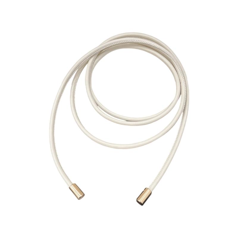 

Stylish Thin Girdle Women s PU Leather Waist Chain Belt 160cm Long Chain Waistband for Dress and Coat Decoration белый