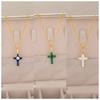 Color Oil Dripping Cross Necklace Stainless Steel Necklace Light Luxury Inlaid Zircon Niche Personalized Jewelry