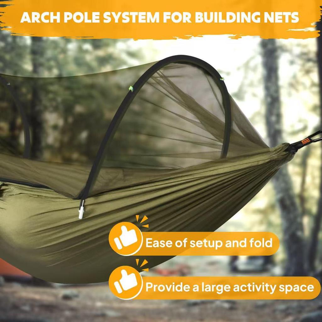 Portable Anti-Mosquito Camping Hammock with Automatic Quick-Opening
