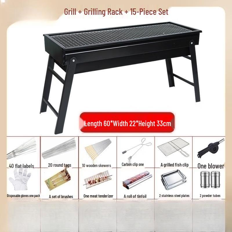 Foldable Outdoor Charcoal BBQ Grill