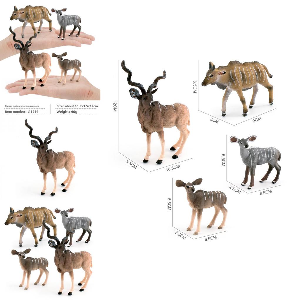 Childrens Educational Jungle Animal Pvc Model With Realistic Antelope Decor For Kids Room