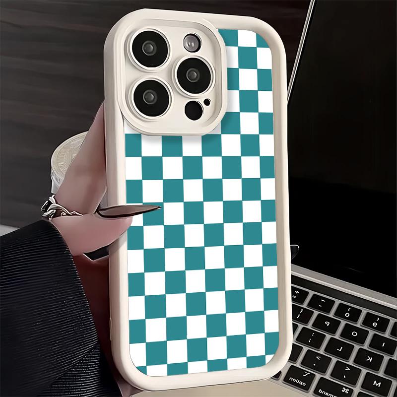 Phone Case for iPhone 17 Air 16E 15 16 Pro Max Retro Classic Chess Board Grid Cover 14 Plus 13 12 Mini Soft Shell Silicone Funda
