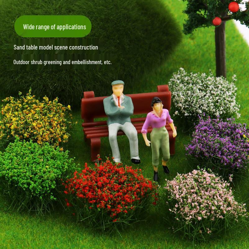 Miniature Grass Tufts for Sand Table Models - Wild Scenery Vegetation & Flower Clusters
