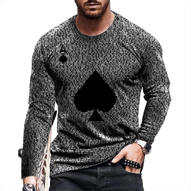 Fashion Men's and Women's Pullover Long Sleeve T-shirts Printed O Neck Oversized Casual Tees Top Clothing