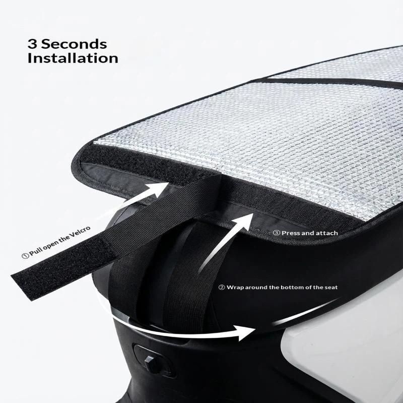 Motorcycle Electric Bikes Summer Sun Protection Seat Pad Reflective Aluminum Insulation Waterproof Heat Cushion