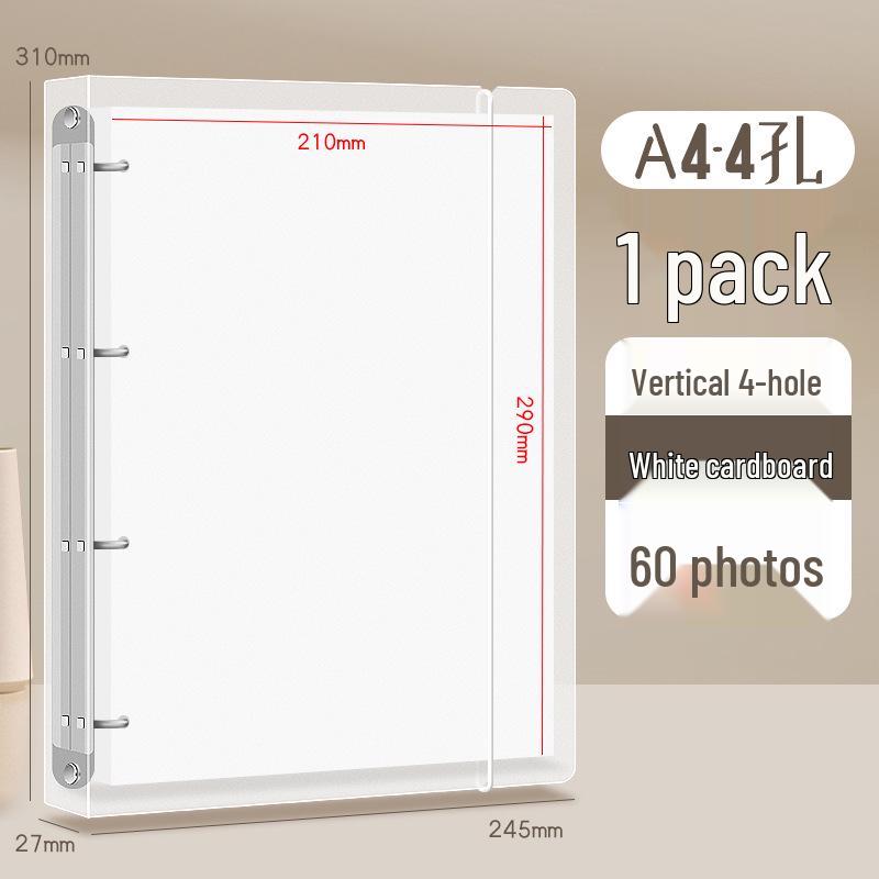 Multi-Size DIY Photo Album Binder with Black Card Pages