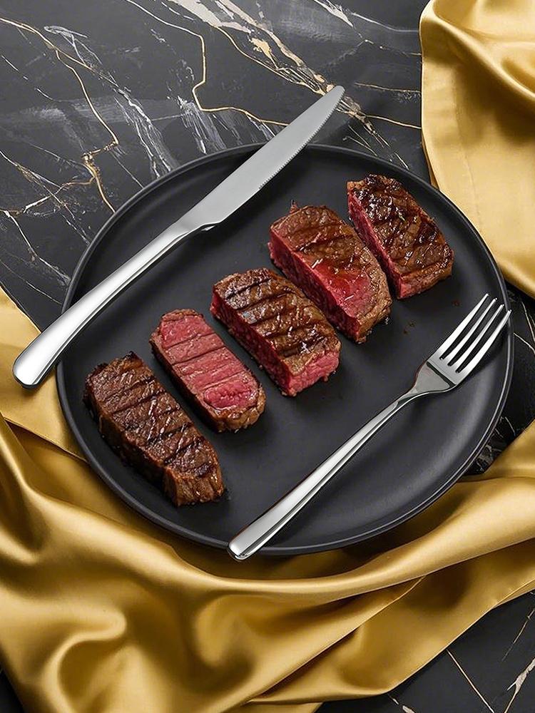304 Stainless Steel Tableware French Knife, Fork and Spoon Set Hotel Western Food Thickened Steak Knife, Fork and Spoon