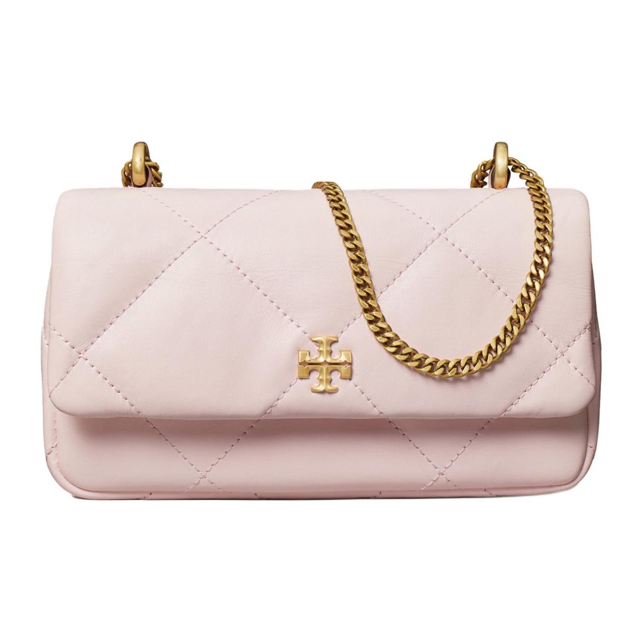 

Tory Burch Kira Chain Shoulder Bag Flap Quilted Leather Crossbody Women bags Rose-Pink 154710-651 Rose Pink