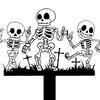Halloween Garden Stake Metal Art Flying Witch Sign Skeleton Zombie