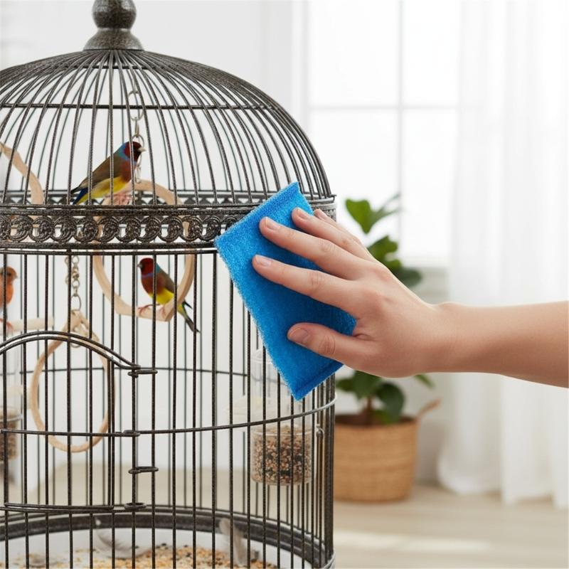 Efficient Cleaning Sponges Featuring Coarse and Smooth Sided for Pet Enclosures Home Area Random Color