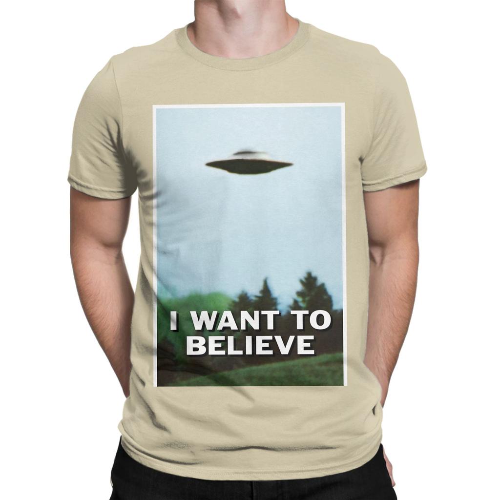Chci věřit Původní UFO Plakát Vtipný Grafický 100% Bavlna Tričko UFO Trička Topy Pro Unisex