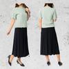 Flared Solid Fully Loose Fit Size [FLUTE.MF] Women's Knee-Length Skirt, Color, Elastic, Lined, (Black, L)
