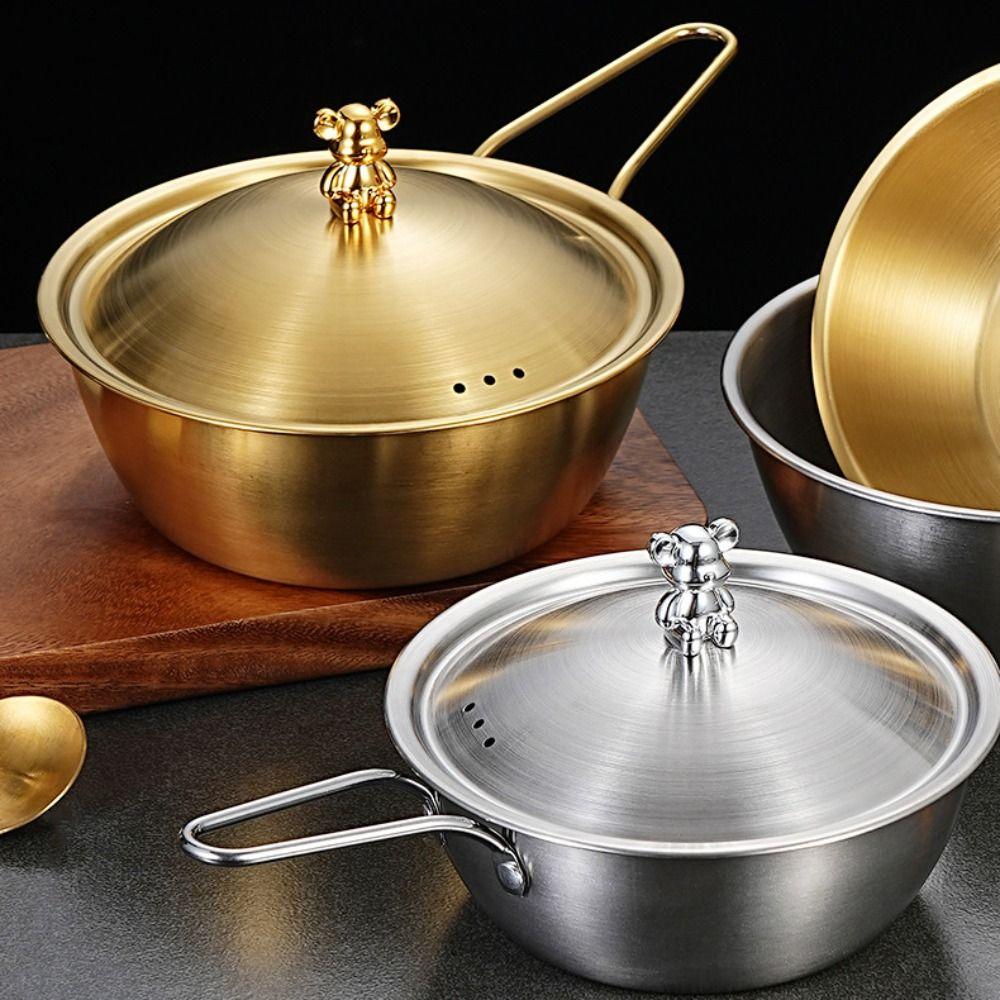 With Lid Instant Noodle Bowl Stainless Steel Snack Bowl Food Container Rice Wine Bowl  Household