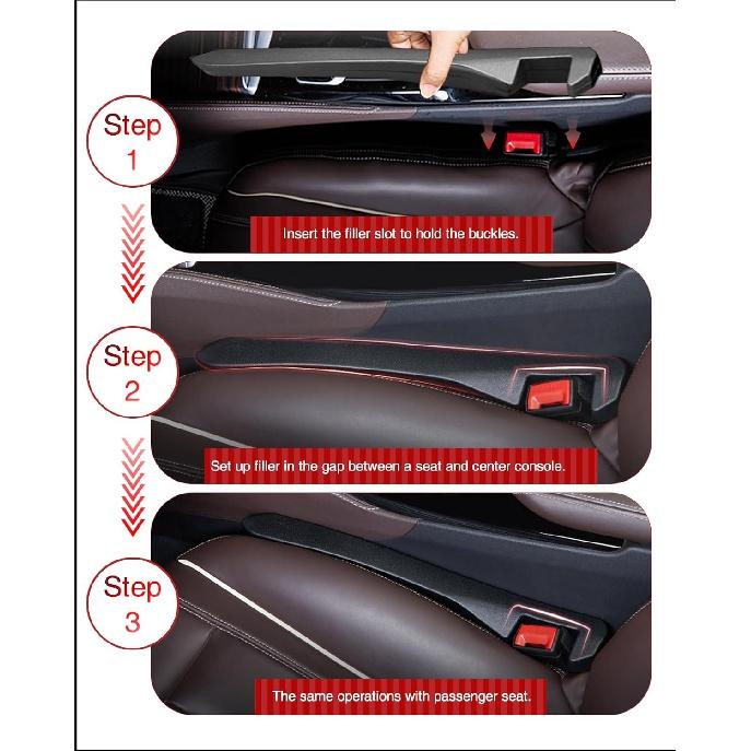 2 Pack Car Seat Gap Filler, Universal for Car SUV, Truck to Fill The Gap Between Seat and Console Crevice Blocker Stop Things from Dropping Black