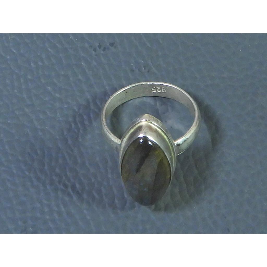 Marquise Labradorite Ring US7 Solid 925 Sterling Silver Chunky Gemstone Ring MK-37