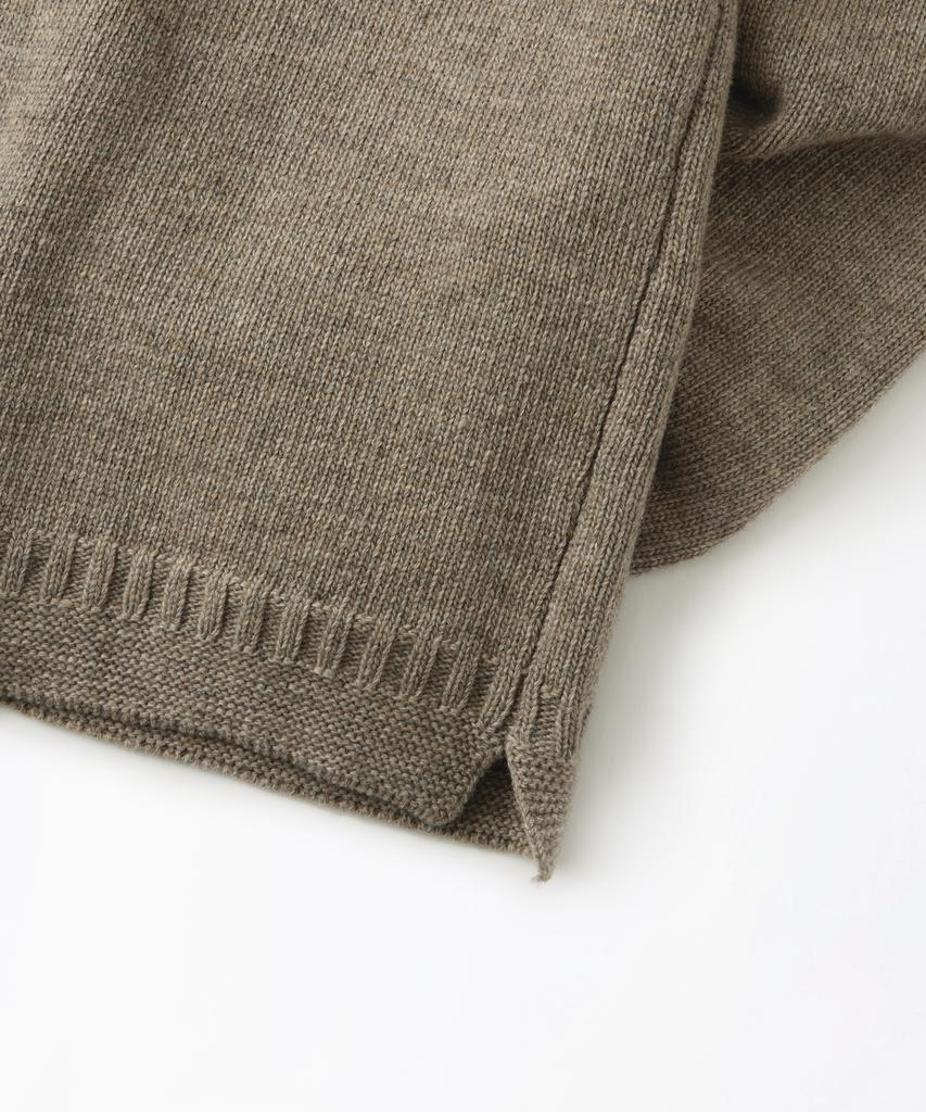 Outstanding Lambswool Fisherman Cardigan_L.Brown