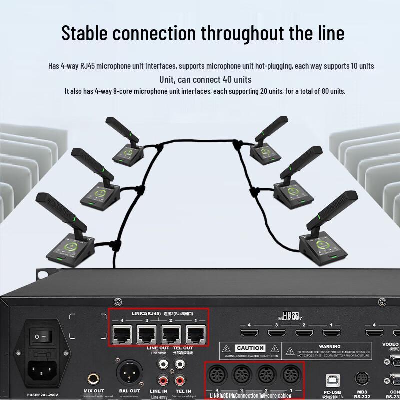 HuiDu QH-9800S Professional Digital Conference Microphone System (CN version)