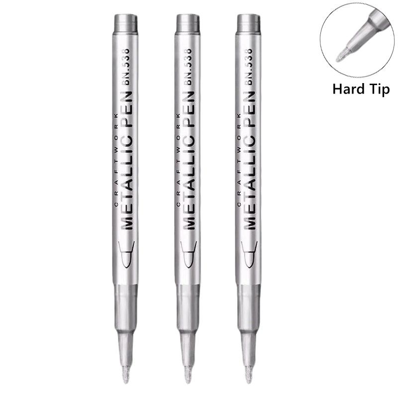1/10/50Pcs Art Writing Gold Silver White Metallic Paint Pen Set Brush Tip Marker Pen Acrylic Paint Markers Stationery Supplies